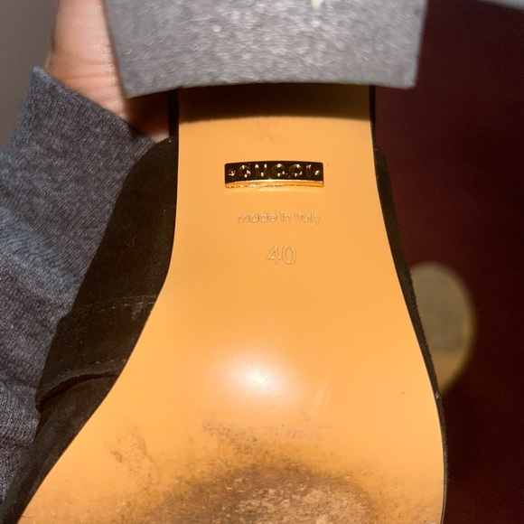 Gucci Double G Logo Black Suede Mules Authentic - Picture 6 of 6